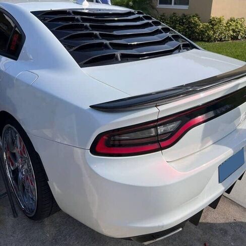 HECASA نافذة خلفية كوة متوافقة مع 2011-2023 دودج تشارجر SXT/GT/RT/RT Scat Pack/Scat Pack Widebody/SRT Hellcat Widebody Sun Shade غطاء الزجاج الأمامي ABS البلاستيك ألياف الكربون in Saudi Arabia