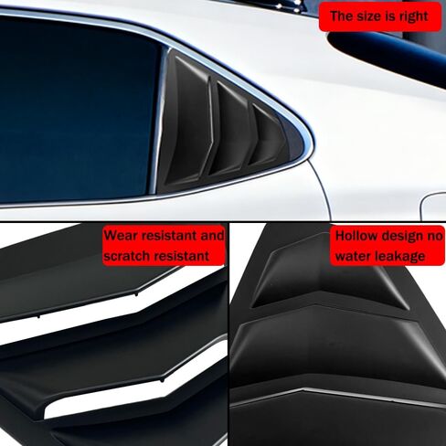 Car Rear Side Window Louvers Suitable for Toyota Camry 2018 2019 2020 2021 2022 2023 2024 Air Vent Scoop Shades Cover Blinds Exterior Accessories (Matt Black) in Saudi Arabia