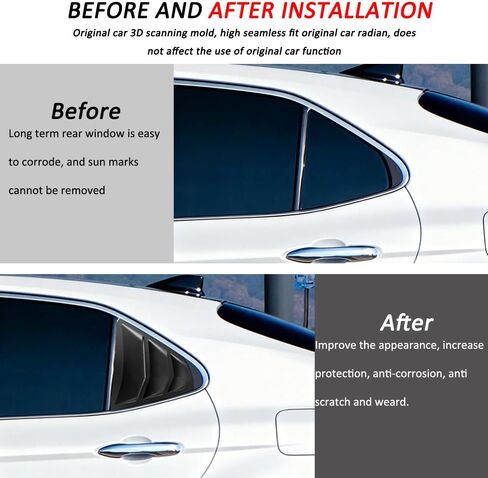 Car Rear Side Window Louvers Suitable for Toyota Camry 2018 2019 2020 2021 2022 2023 2024 Air Vent Scoop Shades Cover Blinds Exterior Accessories (Matt Black) in Saudi Arabia