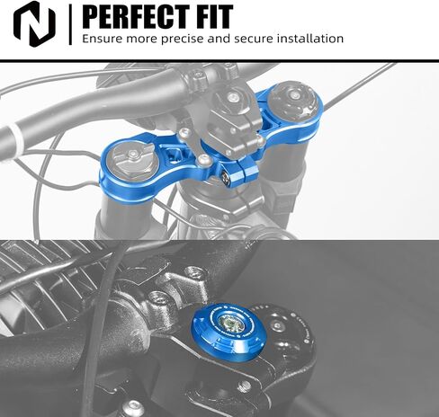 NICECNC Front Fork Suspension Core & Upper Triple Clamp Top Link Compatible with Surron Light bee S/X, Blue, See Fitment in Saudi Arabia