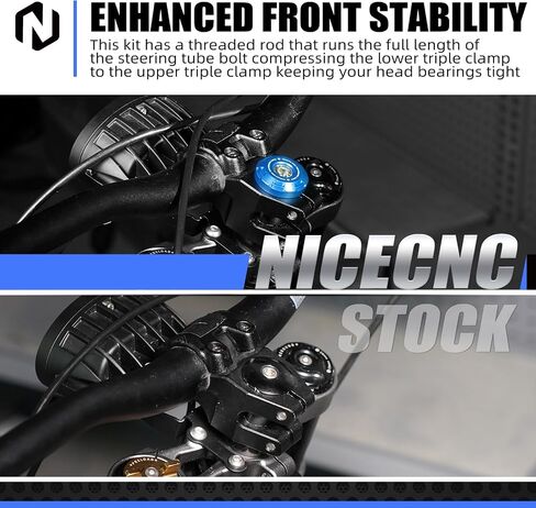 NICECNC Front Fork Suspension Core & Upper Triple Clamp Top Link Compatible with Surron Light bee S/X, Blue, See Fitment in Saudi Arabia