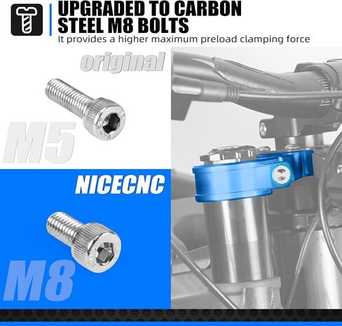 NICECNC Front Fork Suspension Core & Upper Triple Clamp Top Link Compatible with Surron Light bee S/X, Blue, See Fitment in Saudi Arabia