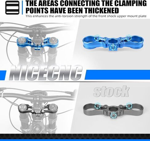 NICECNC Front Fork Suspension Core & Upper Triple Clamp Top Link Compatible with Surron Light bee S/X, Blue, See Fitment in Saudi Arabia
