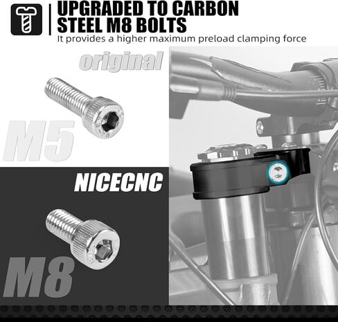 NICECNC نظام تعليق الشوكة الأمامية والوصلة العلوية ذات المشبك الثلاثي العلوي متوافقة مع Surron Light bee S/X، أزرق، انظر الملاءمة in Kuwait