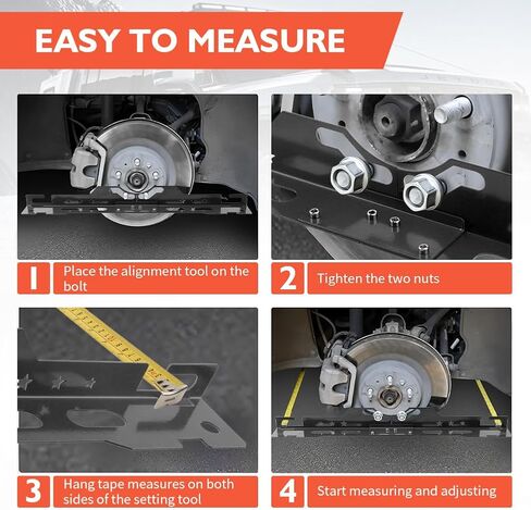 Bibabala Wheel Alignment Tool,Toe Alignment Tool Plates with 2 Measuring Tapes,Automotive Toe Alignments for Home Use,Camber Alignments Plates,Toe Plate for Car Truck SUV Vehicle(Black) in Saudi Arabia