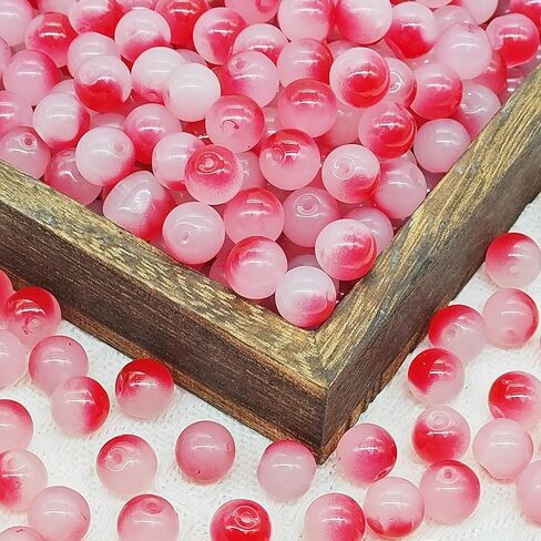 100 عبوة من الخرز الزجاجي 8 مم لصنع المجوهرات، مزيج ألوان متدرج، لوازم يدوية بالجملة in Saudi Arabia