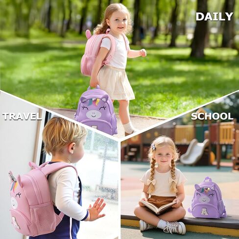 YOOLIFE Personalized Toddler Backpack - Birthday Gift for Kids Toddler, Unicorn Monogrammed Kindergarten Backpack for Kids Daughter Granddaughter Birthday Gifts School Pink M in Saudi Arabia
