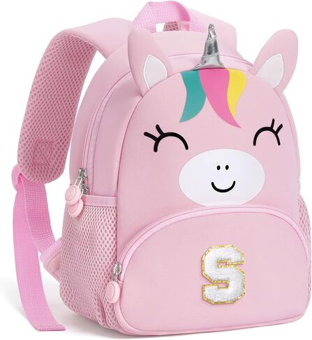 YOOLIFE Personalized Toddler Backpack - Birthday Gift for Kids Toddler, Unicorn Monogrammed Kindergarten Backpack for Kids Daughter Granddaughter Birthday Gifts School Pink M in Saudi Arabia