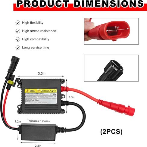 2PCS DC 12V 55W زينون HID الصابورة، سامسونج HID وحدة التحكم الصابورة مثبت المصابيح الأمامية للسيارات، سوبر تصميم نحيف استبدال مصباح زينون طقم الصابورة، اكسسوارات السيارات in Kuwait
