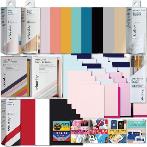 Cricut Deluxe All‑in‑One Sampler Kit for Cricut Joy Machines- 40+ Piece Bundle with Vinyl, Heat Transfer Vinyl, Card Sets with Pens & Instructional Guides, Beginner Die-Cutting Machine Materials Pack in Saudi Arabia