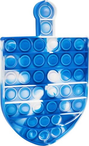 The Dreidel Company Menorah & Dreidel Set Poppit, Pop Fidget Toy Dreidel Menorah Popper Set (Blue & White, Single Set) in Saudi Arabia