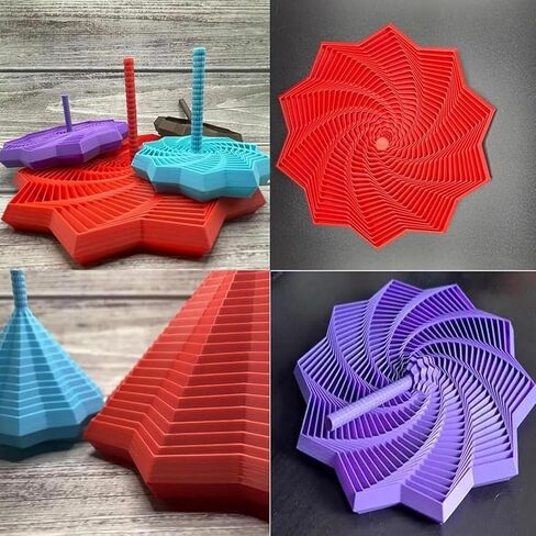 نجمة تململ حسية مطبوعة ثلاثية الأبعاد - نجمة تململ حسية بمقبض، تصميم حلزوني ملون، 2025 نجمة فيدجيت على شكل نجمة جديدة (النوع A، صغير) in Kuwait
