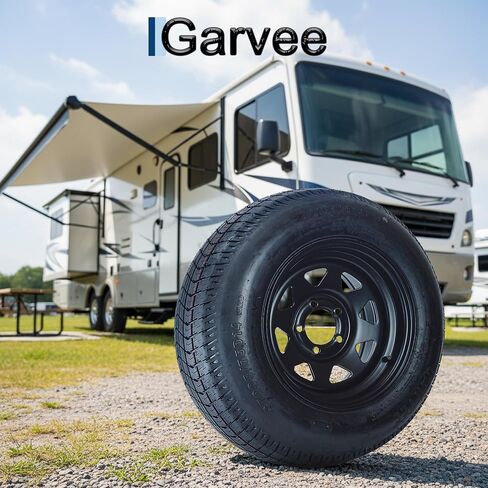 Garvee 2-Pack ST175/80D13 Trailer Tires with Rims, 5 Lug on 4.5" Bolt Pattern, 6PR Load Range C, Black 13" Spoke Wheel, Heavy Duty 175 80 13 Trailer Tires Rims for Utility, Boat, Camper, Cargo Trailer in Saudi Arabia