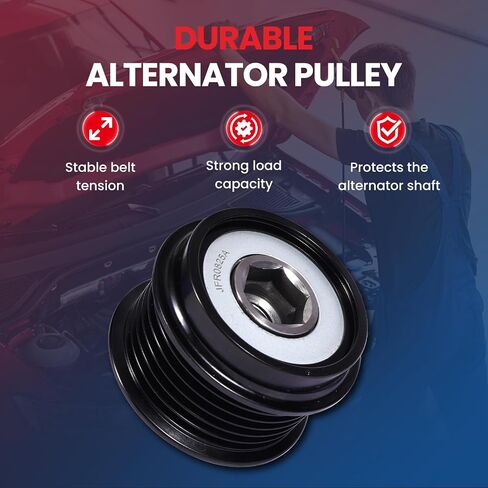 MOCA 37015P Decoupler Pulley Fit for Toyota 1998-2013 Corolla 1.8L, for Scion 2008-2014 xD 1.8L, for Dodge 2001-2007 Caravan 3.3L, for Chrysler 2001-2007 Town & Country 3.3L 3.8L in Saudi Arabia