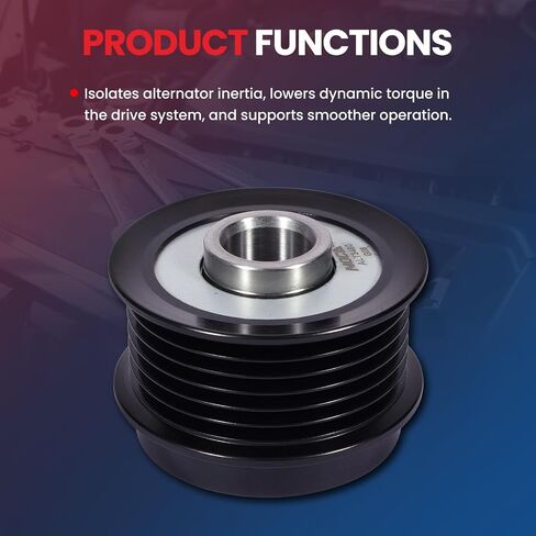 MOCA 37015P Decoupler Pulley Fit for Toyota 1998-2013 Corolla 1.8L, for Scion 2008-2014 xD 1.8L, for Dodge 2001-2007 Caravan 3.3L, for Chrysler 2001-2007 Town & Country 3.3L 3.8L in Saudi Arabia
