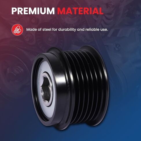 MOCA 37015P Decoupler Pulley Fit for Toyota 1998-2013 Corolla 1.8L, for Scion 2008-2014 xD 1.8L, for Dodge 2001-2007 Caravan 3.3L, for Chrysler 2001-2007 Town & Country 3.3L 3.8L in Saudi Arabia