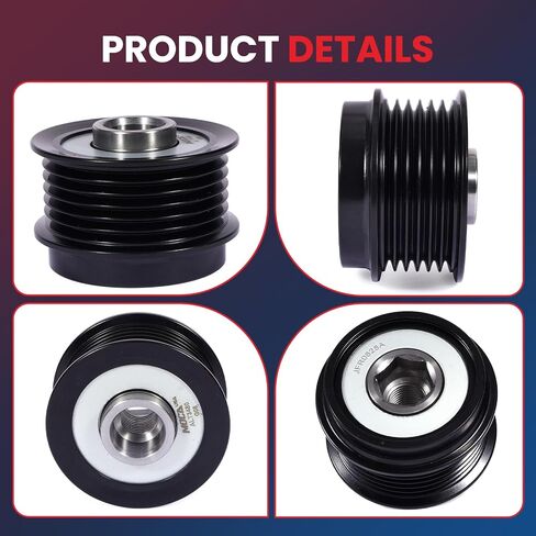 MOCA 37015P Decoupler Pulley Fit for Toyota 1998-2013 Corolla 1.8L, for Scion 2008-2014 xD 1.8L, for Dodge 2001-2007 Caravan 3.3L, for Chrysler 2001-2007 Town & Country 3.3L 3.8L in Saudi Arabia