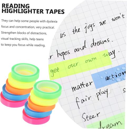 NUOBESTY 10-Piece Waterproof Highlight Tape Set Colorful Removable Page Markers for Books Office Supplies and School Use in Saudi Arabia