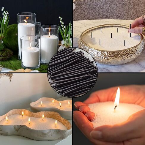200-Pack Pearled Candle Cotton Wicks for Sand Candles Making - 2 Inch MANNYCOM Metal-Free and Lead-Free Refill Sand Wax Wick for Making DIY (White) in Saudi Arabia