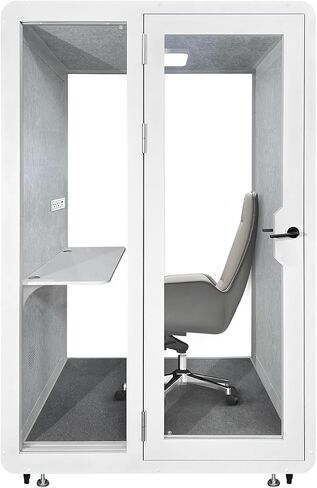 Soundproof Office Pod Booth, Quiet Meeting Pod with Acoustic Panels, Portable Modular Pod, Privacy Booth for Private Phone Calling, One to Two Person Workspace with Sound Isolation W55in D48in H92in in Saudi Arabia