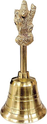 Shubhkart Wooden brass Classic Bell- for Wedding Events Decoration, Food Line, Alarm, Jingles, Ringing, Service Bell (Medium) in Kuwait