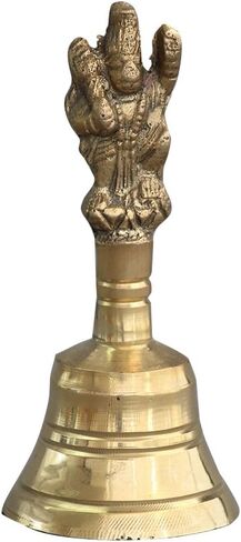 Shubhkart Wooden brass Classic Bell- for Wedding Events Decoration, Food Line, Alarm, Jingles, Ringing, Service Bell (Medium) in Kuwait