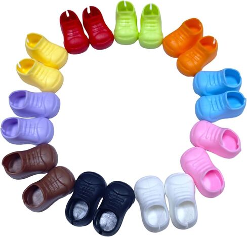 10 Pairs Doll Shoes for 17cm Doll, Mini Shoes for 6.9 inch Dolls, Doll Accessories Shoes Sitting Standing Series in Saudi Arabia