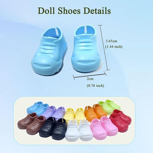 10 Pairs Doll Shoes for 17cm Doll, Mini Shoes for 6.9 inch Dolls, Doll Accessories Shoes Sitting Standing Series in Saudi Arabia