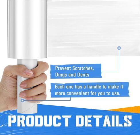 Frienda 6 Pcs 5 Inch Plastic Stretch Wrap Film Roll 500ft Clear Mini Moving Plastic Wrap Roll with Handle 80 Gauge Shrink Wraps Industrial Strength Shrink Film for Moving, Packing, Self Adhering in Saudi Arabia