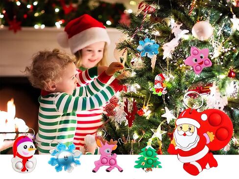 24 عبوة من ألعاب تململ صغيرة ومتنوعة لعيد الميلاد المضحك للأطفال والأطفال وطلاب الفصول الدراسية هدية من المعلم، هدايا لحفلات أعياد الميلاد in Kuwait