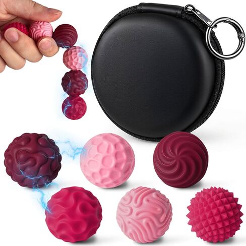 LovesTown 6PCS Silicone Magnetic Fidget Balls, Stress Balls for Adults Teens Quiet Fidget Toys with Texture for Office School Birthday Gift (Green) in Saudi Arabia