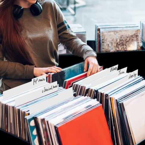 NUOBESTY 10pcs Vinyl Record Dividers Tabs Material Album Organizers Easy Access Separators for Vinyl Records Comic Books and Documents in Saudi Arabia