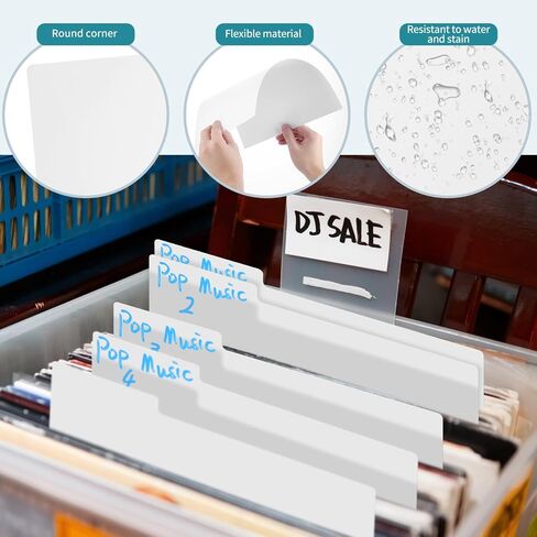 NUOBESTY 10pcs Vinyl Record Dividers Tabs Material Album Organizers Easy Access Separators for Vinyl Records Comic Books and Documents in Saudi Arabia