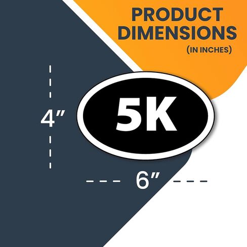 Magnet Me Up 5K Marathon Inverted Black Oval Magnet Decal, 4x6 Inches, Heavy Duty Automotive Magnet for Car Truck SUV in Saudi Arabia