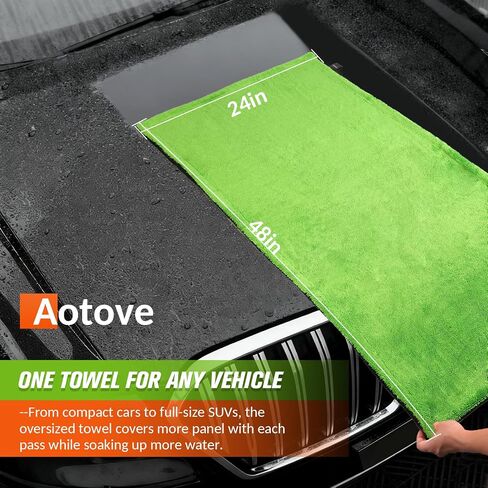 48"x24" XXL Car Drying Towel, 1300GSM Dual-Sided Microfiber Car Drying Cloth, Super Absorbent & Scratch-Free Lint-Free Wash Towel for Car, SUV, Truck & RV Cleaning (Machine Washable) in Saudi Arabia