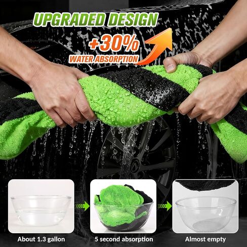 48"x24" XXL Car Drying Towel, 1300GSM Dual-Sided Microfiber Car Drying Cloth, Super Absorbent & Scratch-Free Lint-Free Wash Towel for Car, SUV, Truck & RV Cleaning (Machine Washable) in Saudi Arabia