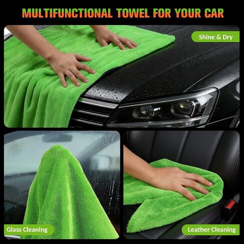 48"x24" XXL Car Drying Towel, 1300GSM Dual-Sided Microfiber Car Drying Cloth, Super Absorbent & Scratch-Free Lint-Free Wash Towel for Car, SUV, Truck & RV Cleaning (Machine Washable) in Saudi Arabia