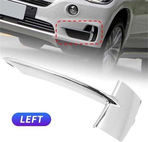حامي السيارة الزخرفية 51117303113 51117303114 المصد الأمامي مصبغة تقليم صب صالح لسيارات BMW X5 F15 35i 35ix 35dx 40ex 2014-2017 LH RH (الكروم الأيسر) in Kuwait