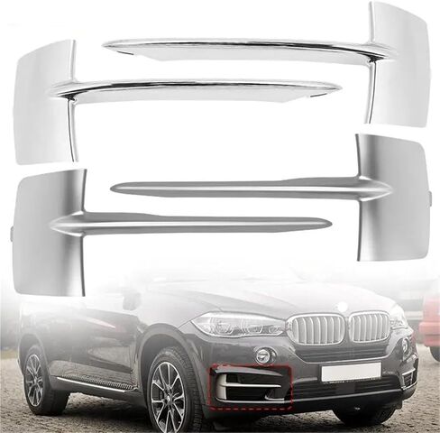 حامي السيارة الزخرفية 51117303113 51117303114 المصد الأمامي مصبغة تقليم صب صالح لسيارات BMW X5 F15 35i 35ix 35dx 40ex 2014-2017 LH RH (الكروم الأيسر) in Kuwait