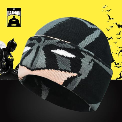 DC Comics Harley Quinn Beanie Hat, Roll Down Cuff Winter Knit Cap, Red, One Size in Saudi Arabia