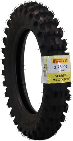 Pirelli Scorpion MX32 Mid-Soft 2.75-10 Rear Motorcycle Tire – Competition Mini Motocross Tire for Youth Dirt Bikes; NHS Tube Type Design with Grip, Traction & Control on Soft to Intermediate Terrain in Saudi Arabia