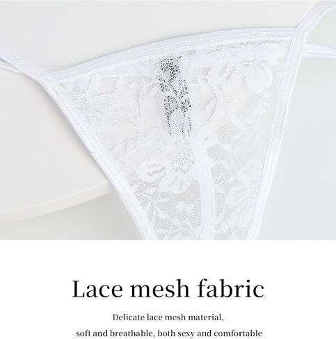ملابس داخلية مثيرة من ohmydear G String للنساء ملابس داخلية منخفضة الارتفاع من الدانتيل للسيدات بدون عرض سراويل تانجا من الخلف على شكل حرف T in Saudi Arabia