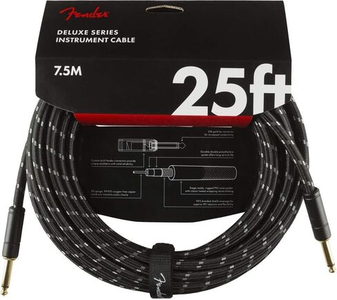 Fender Deluxe Series Instrument Cable, Straight/Angle, Tweed, 10ft in Kuwait