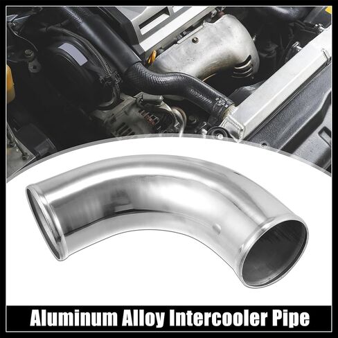 OD 3.5" 89mm Leg Length 4" 100mm Aluminum Alloy Tube Intercooler Pipe 90 Degree Bend Elbow Air Intake Tube Silver Tone for Car Durable Material in Saudi Arabia