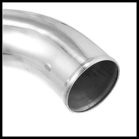 OD 3.5" 89mm Leg Length 4" 100mm Aluminum Alloy Tube Intercooler Pipe 90 Degree Bend Elbow Air Intake Tube Silver Tone for Car Durable Material in Saudi Arabia