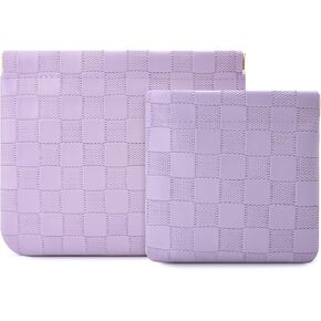 قطعتان من حقيبة مكياج صغيرة للسيدات للمحفظة، حقيبة مكياج صغيرة، منظم المحفظة، محفظة للعملات المعدنية، منظم ملحقات مستحضرات التجميل لأحمر الشفاه، منظم مجموعة السفر، مقاوم للماء ومحمول بسحاب ذاتي الغلق (أسود) in Kuwait