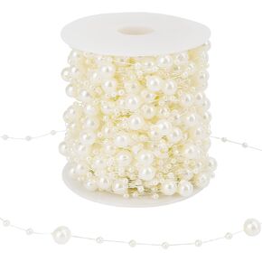 لؤلؤة حبة جارلاند لؤلؤة جارلاند لشجرة عيد الميلاد 98 قدمًا من اللؤلؤ الاصطناعي سلسلة من حبات اللؤلؤ سلسلة خرزة لفة من أجل باقة الحرف اليدوية المنزلية وحفلات الزفاف وحفلات عيد الميلاد (أحمر) in Kuwait