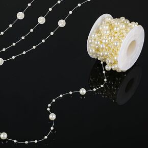 خيوط اللؤلؤ لتزيين سلسلة الخرز الاصطناعي للحرف اليدوية، حبلا من اللؤلؤ الصناعي لحفلات الزفاف وباقة الزهور المركزية لتزيين حفلات شجرة الكريسماس 8+3 مم، 10 متر in Kuwait