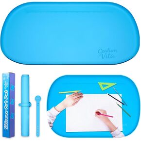 24"x16" Oval Silicone Mats for Crafts - Non-Slip Painting Mat with Raised Edges, Reusable Table Protector for Resin, Clay, Paint ，Playdough ，Jewelry-Making & Crafts Creation (Purple) in Kuwait