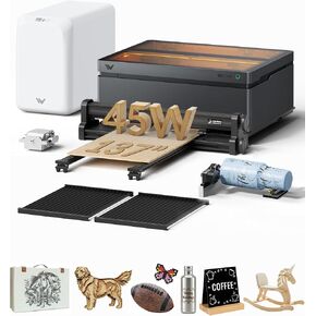 WECREAT Vision Pro 45W Laser Cutter and Engraver Machine, with 2W IR Laser Module, 137" Auto Conveyor Feeder, Fume Extractor, Full Enclosure Laser Engraver for Jewelry Art Designer Small Business in Kuwait